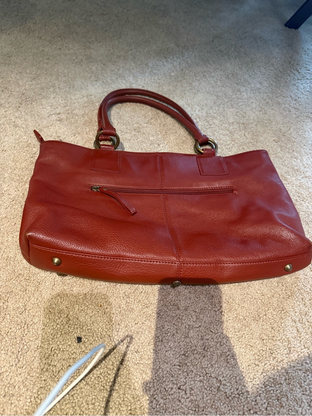 HOBO Vintage Red Leather Shoulder Tote Bag Everyday Handbag